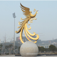 decoración al aire libre morden estilo grandes estatuas de fénix de metal para la venta